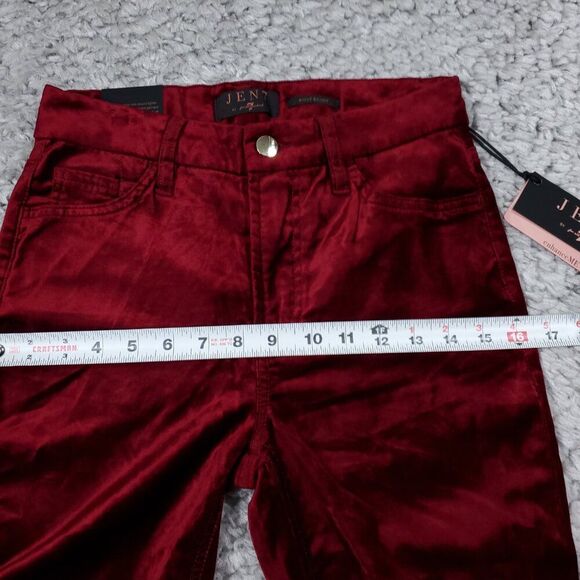 Jen7 by 7 For All Mankind Women's Velvet Ankle Skinny Pants Size 2 Red - Picture 10 of 12